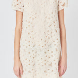 Pearl and Tulle Textured Mini Dress