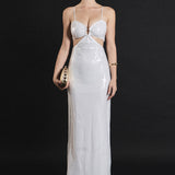 Emma Sequined Cut Out Midi Dress