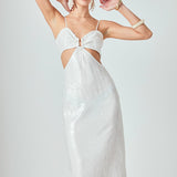Emma Sequin Cut Out Midi Dress
