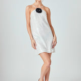 Aimee Sequin Halter Mini Dress with Florette
