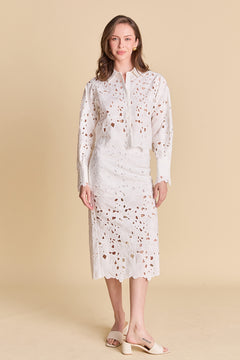 Lace Button-Up Top