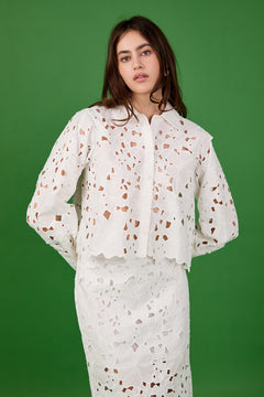 Lace Button-Up Top