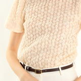 Textured Mock Neck Top