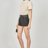 Textured Mock Neck Top