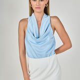 Swing Neck with Strap Details Top