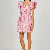 Jacquard Print Mini Dress