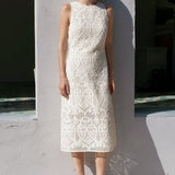 Textured Sleeveless Maxi Dress