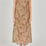 Textured Sleeveless Maxi Dress