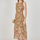 Textured Sleeveless Maxi Dress