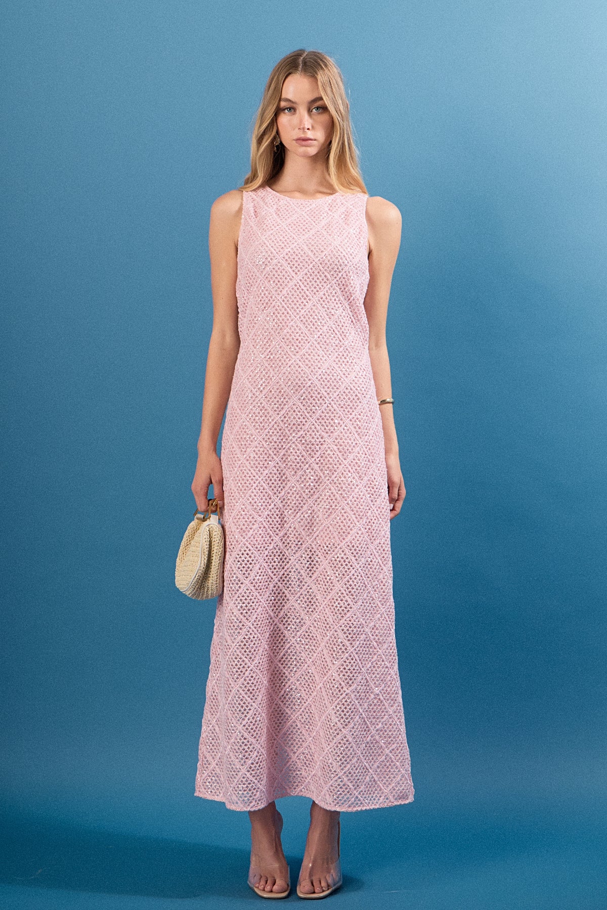 endless rose sleeveless textured midi dress forward individuals 1806 Color:Rugby Wonder Woman Sword GIF