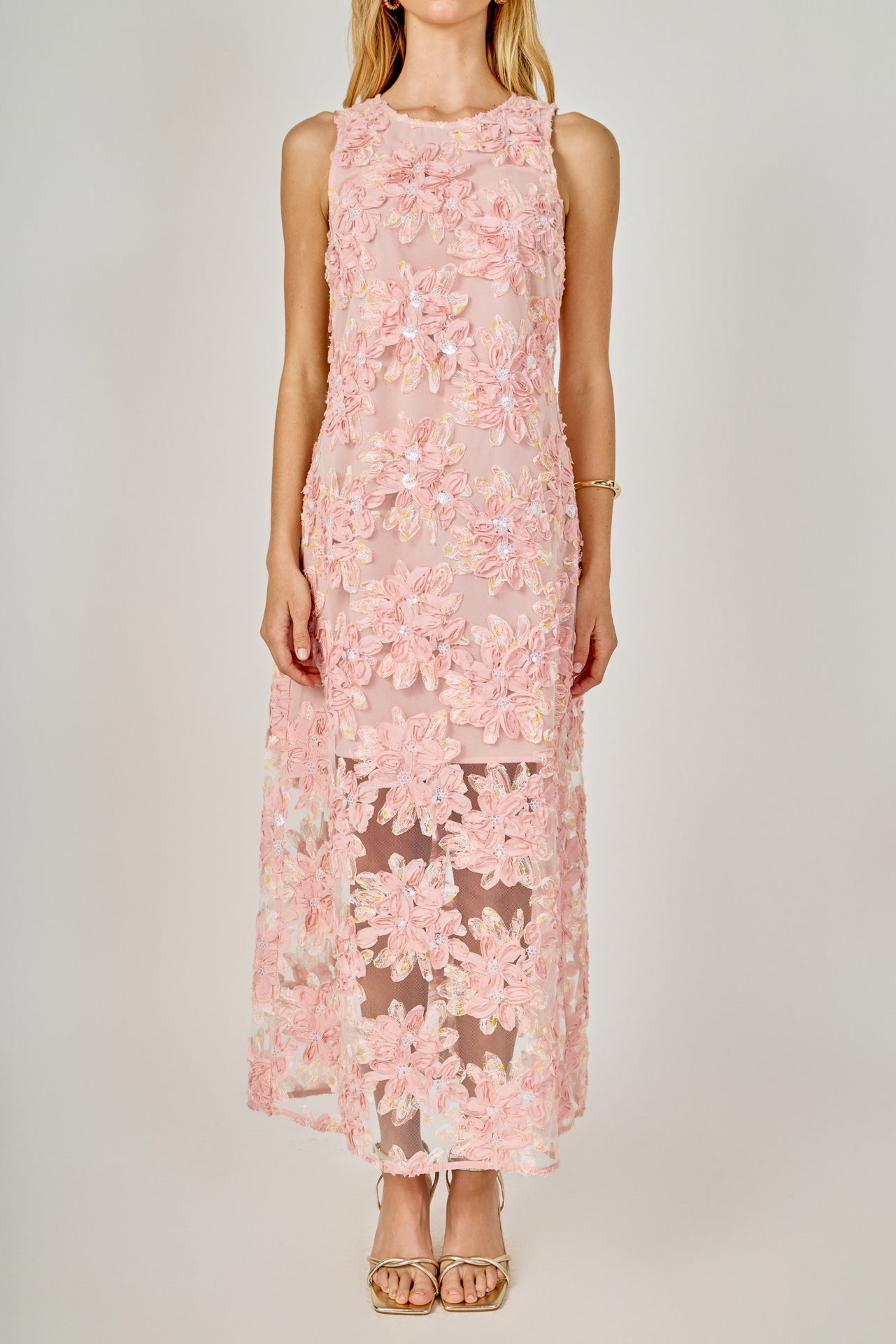 Textured Sleeveless Maxi Dress – Endless Rose
