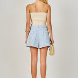 Embroidered High Waisted Shorts