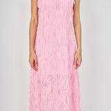 Textured Sleeveless Maxi Dress