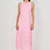 Textured Sleeveless Maxi Dress