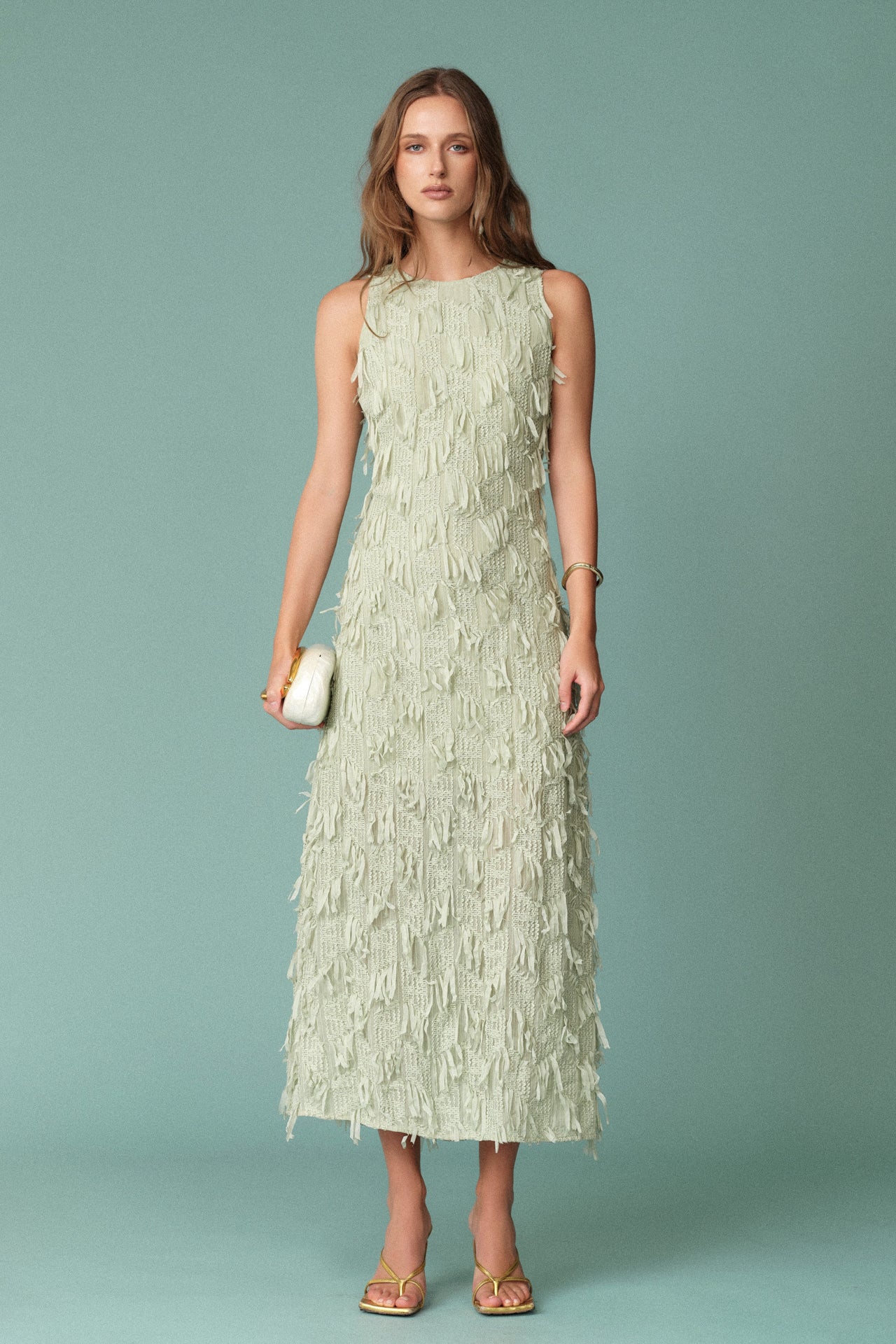 Textured Sleeveless Maxi Dress