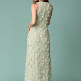 Textured Sleeveless Maxi Dress