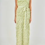 Ruffle Textured Strapless Maxi Dress