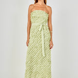 Ruffle Textured Strapless Maxi Dress