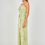 Ruffle Textured Strapless Maxi Dress
