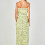Ruffle Textured Strapless Maxi Dress