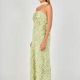 Ruffle Textured Strapless Maxi Dress