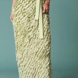 Ruffle Textured Strapless Maxi Dress