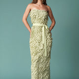 Ruffle Textured Strapless Maxi Dress