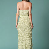 Ruffle Textured Strapless Maxi Dress