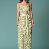Ruffle Textured Strapless Maxi Dress