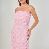 Strapless Ruffled Maxi Dress