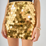 Hexagonal Sequins Mini Skirt