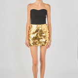 Hexagonal Sequins Mini Skirt