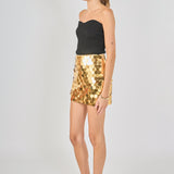 Hexagonal Sequins Mini Skirt