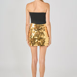 Hexagonal Sequins Mini Skirt