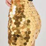 Hexagonal Sequins Mini Skirt