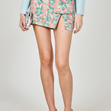 Floral Jacquard Mini Skirt