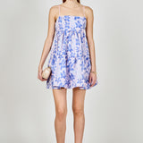 Metallic Foral Jacquard Mini Dress