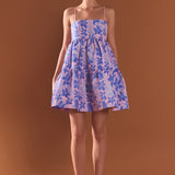 Metallic Foral Jacquard Mini Dress