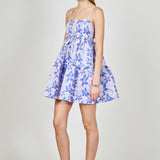 Metallic Foral Jacquard Mini Dress