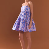 Metallic Foral Jacquard Mini Dress