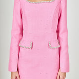 Jewel Encrusted Tweed Mini Dress