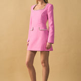 Jewel Encrusted Tweed Mini Dress