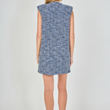 Tweed Mini Dress with Metallic Fringe