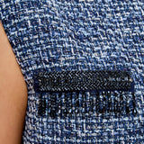 Tweed Mini Dress with Metallic Fringe