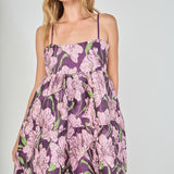 Floral Jacquard Mini Dress