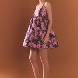 Floral Jacquard Mini Dress