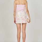 Floral Sequined Lace Mini Skirt