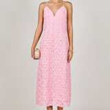 Spaghetti Strap Lace Midi Dress