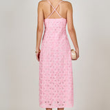 Spaghetti Strap Lace Midi Dress