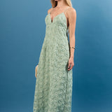 Spaghetti Strap Lace Midi Dress